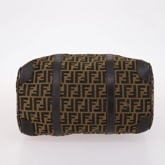 FENDI Zucca Canvas Boston Bag Black Brown Auth 141265 - Picture 7 of 16